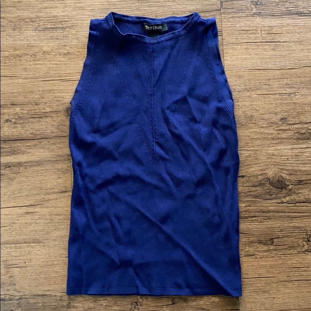 WHBM royal blue stretchy textured tank